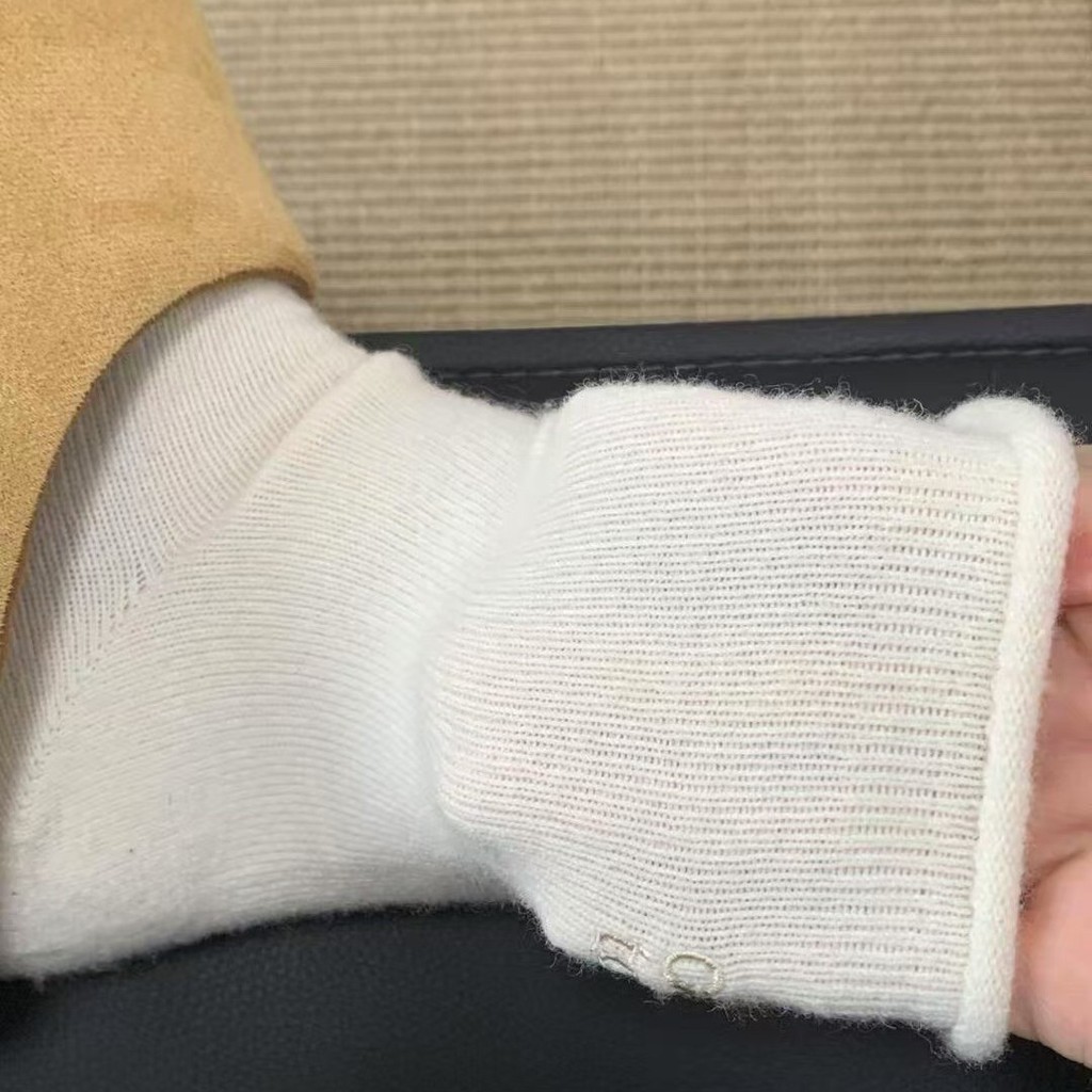 ฤดูใบไม้ร่วงฤดูหนาว Curling Wool goodluck Letter เย็บปักถักร้อยหญิง Mid-Tube หนา Warm Soft Waxy Pile - รูปที่ 7