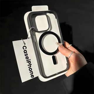 ส่งจากไทย เคส For iPhone 17 16 Pro Max 17e อะคริลิคชาร์จได้ ขอบสี สำหรับ ไอโฟน iPhone X Xr Max 16e /15/14/13/12/11 045