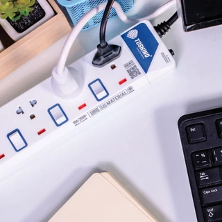 TOSHINO ET SERIES รางปลั๊กไฟ หลายตัวเลือก 3-6 ช่อง 2 USB สายยาว 3-5 เมตร มีการรับประกัน
