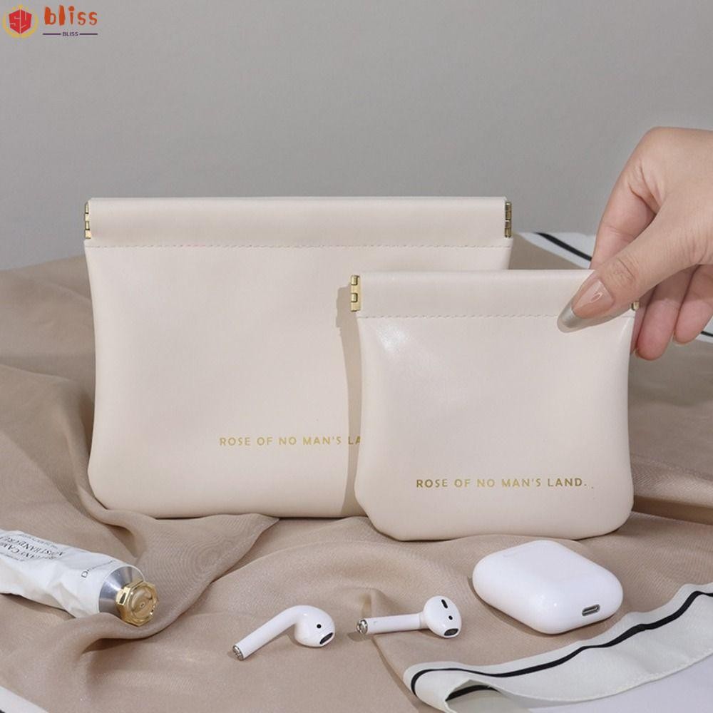 Blliss กระเป๋าจัดระเบียบเครื่องสําอาง, กระเป๋าแต่งหน้าลิปสติก PU แบบพกพา, กระเป๋าเดินทางแฟชั่น Mini Simple Storage Bag Women Girls