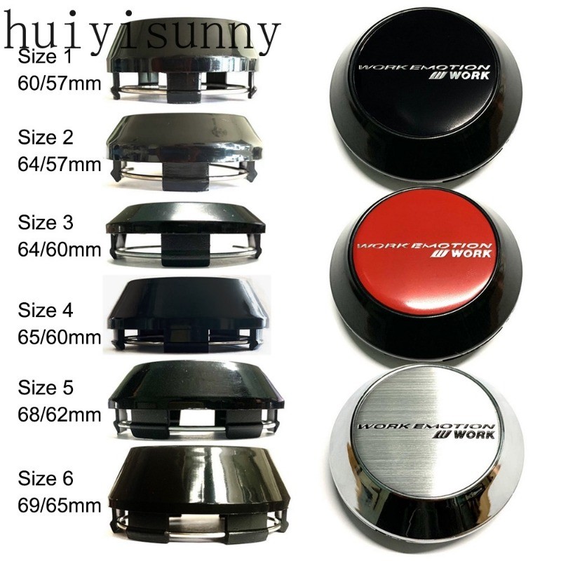 Hys 4PC 60/64/65/68/69MM WORK สติกเกอร์ศูนย์ล้อหมวก Hubcaps ขอบรถ-ฝาครอบหมวก WORK VS สติกเกอร์ WORK 