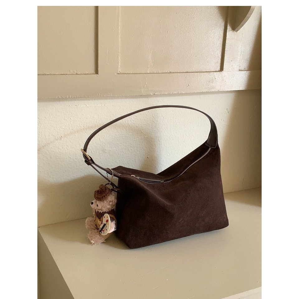 ฤดูใบไม้ร่วงและฤดูหนาวเวอร์ชั่นเกาหลี Retro Suede Simple dumpling BAG