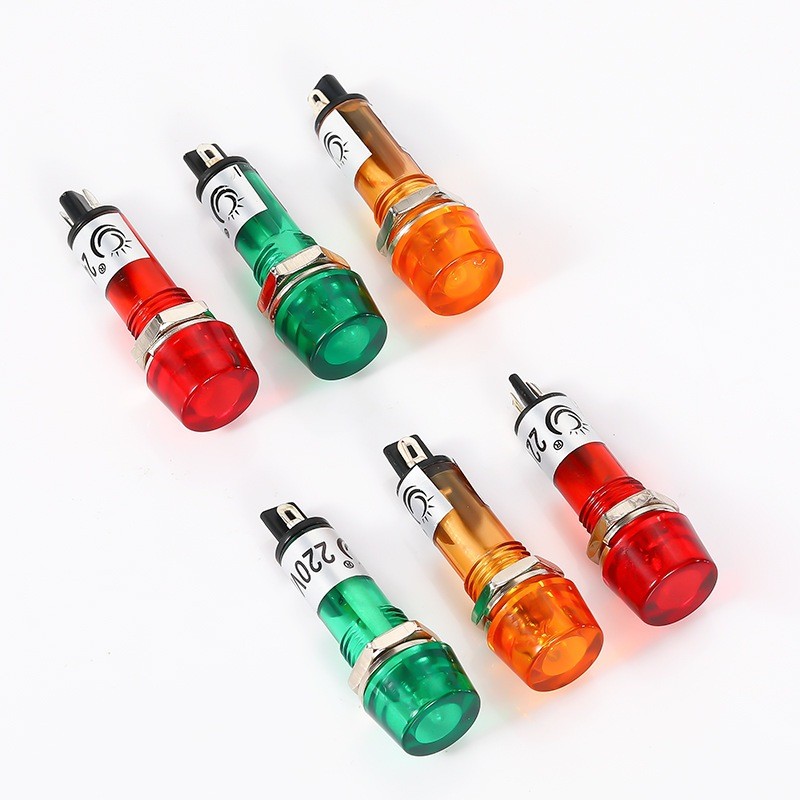 XD10-3 6V AC/DC สีแดง เขียว เหลือง 10mm 12V 24V 220V หลอดตู้คอนโทรล - รูปที่ 2