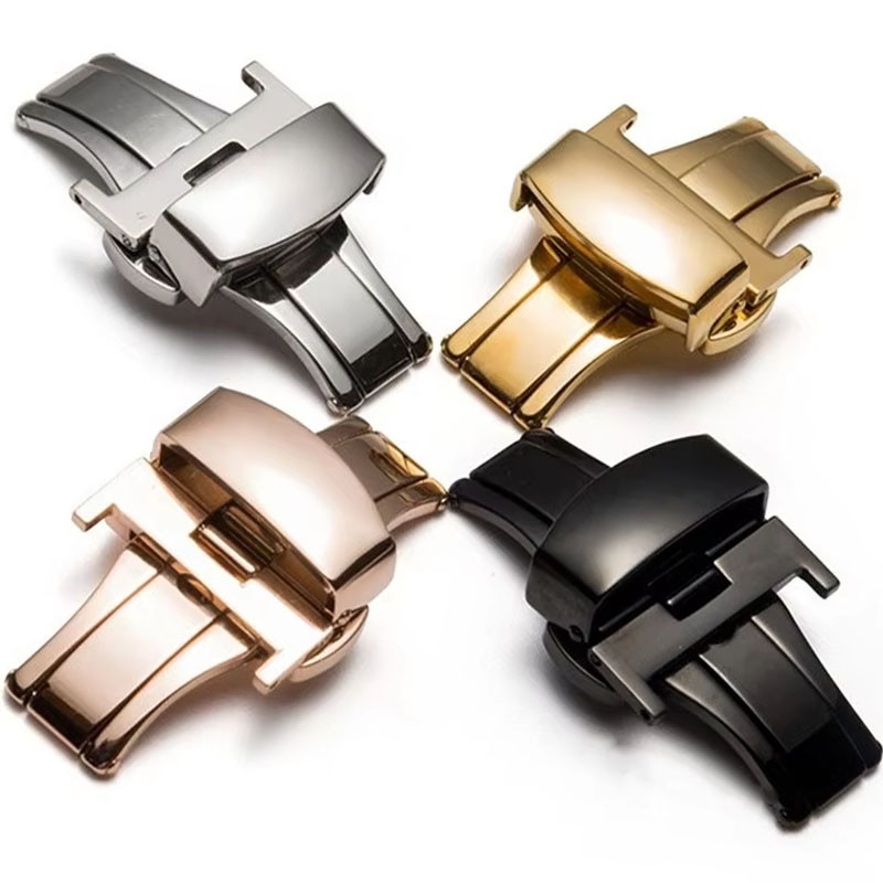 ผีเสื้อหัวเข็มขัดสายนาฬิกาข้อมือปุ่มสแตนเลส18มิลลิเมตร20มิลลิเมตร22มิลลิเมตร10มิลลิเมตร12มิลลิเมตร14มิลลิเมตร16มิลลิเมตรสายรัดจับมือคู่กดพับหัวเข