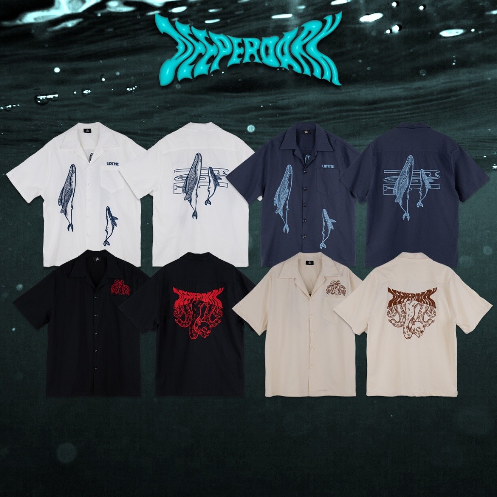 Urthe - เสื้อเชิ้ต ผ้าลินิน ปักลาย รุ่น DEEPER DARK SHIRT tee