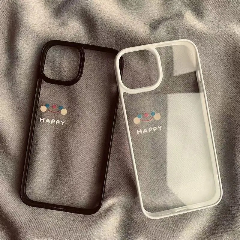 ปลอกสําหรับ Xiaomi Redmi 14C 13C 13 12 4G 10 Poco M6 X6 Pro 4G X5 C65 Redmi หมายเหตุ 14 13 Pro Plus 5G 12 11 Happy Simple Smiling Face Clear Hard ซิลิโคนกันกระแทก - รูปที่ 6