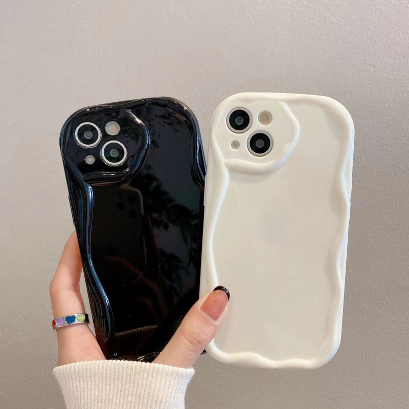 เคส for Realme C55 C11 5 5S C21 C21Y C25 C25S C25Y 5i 6i 7i 8i 8Pro C12 C20 C20A C2 C3 C3I C30 C30S ขอบหยัก สไตล์ครีม - รูปที่ 2