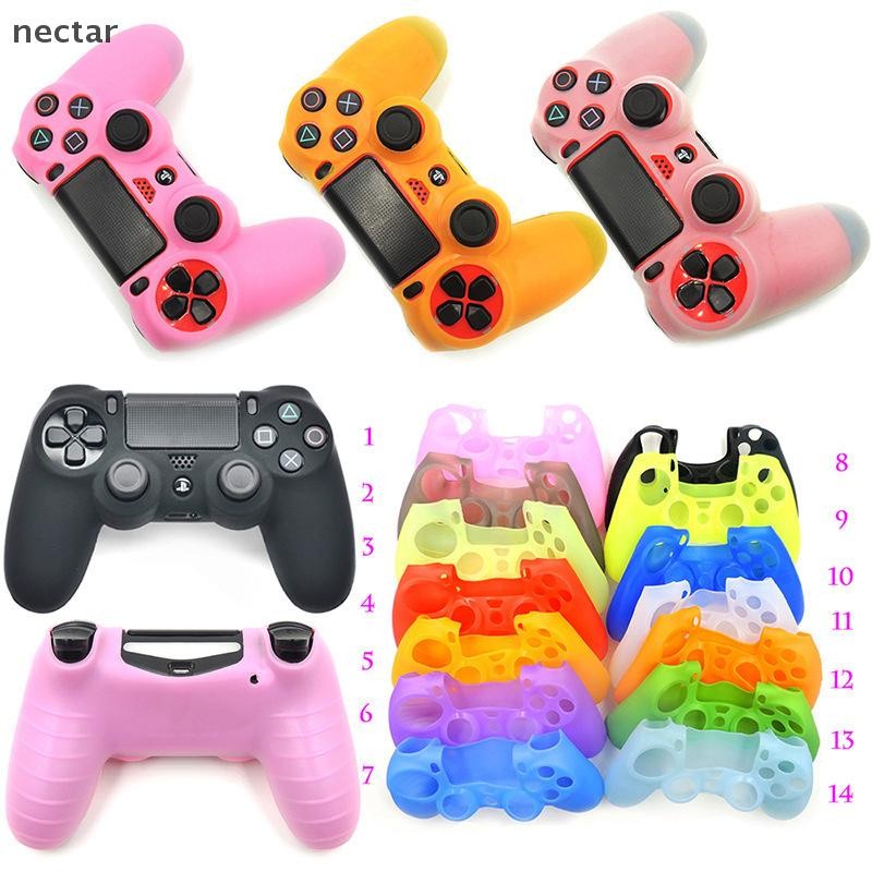 Tar ซิลิโคนอ่อนนุ่มฝาครอบป้องกันสําหรับ Playstation 4 Controller ผิว PS4 Gamepad กรณี Joy Grip Caps N