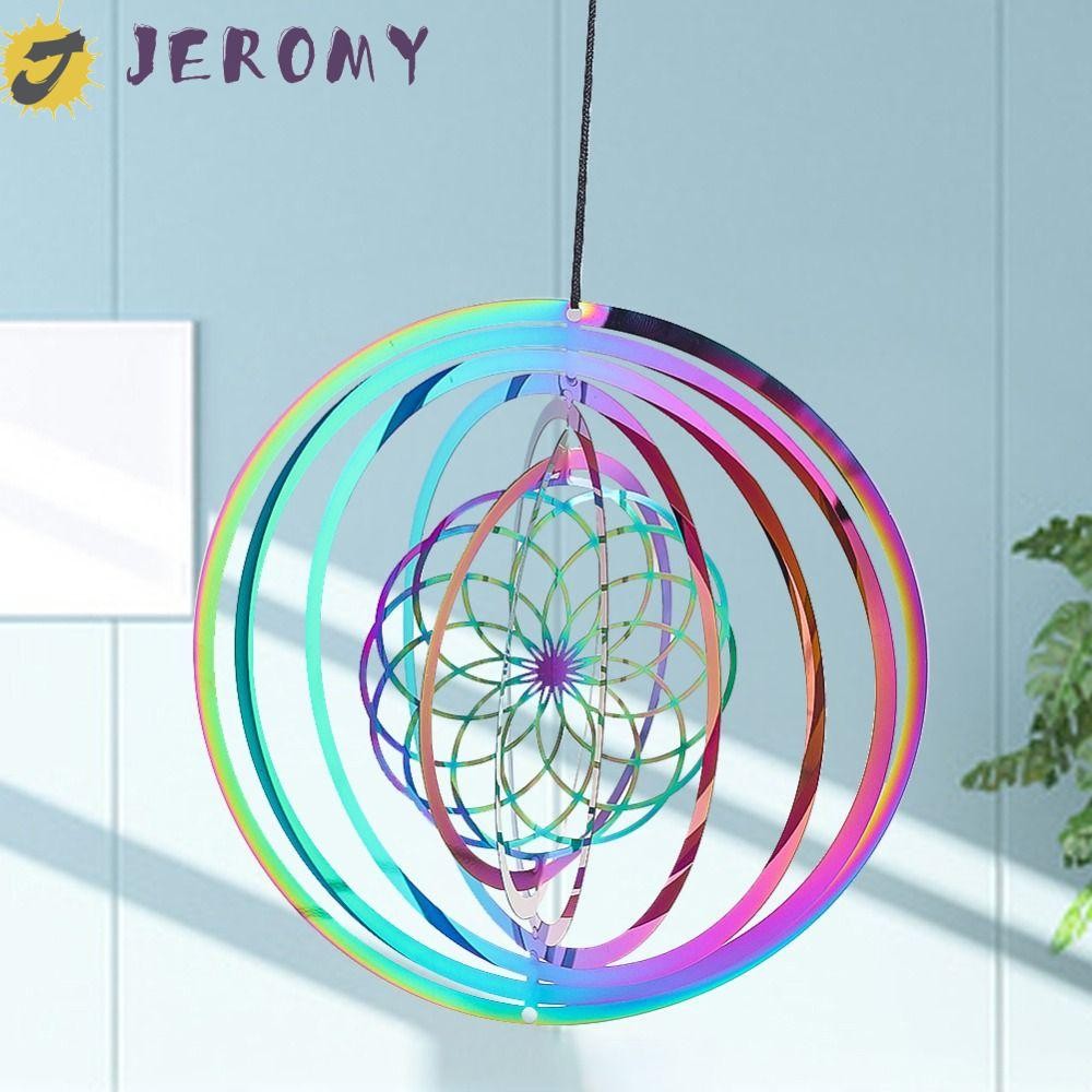 Jeromy Wind Spinner Catcher, 3D Gradient สี Wind Chime จี้,ของขวัญที่ไม่ซ้ํากันไหลผลแสงสแตนเลสสัตว์ Spinner แบบไดนามิกหมุน Wind Chimes งานแต่งงาน