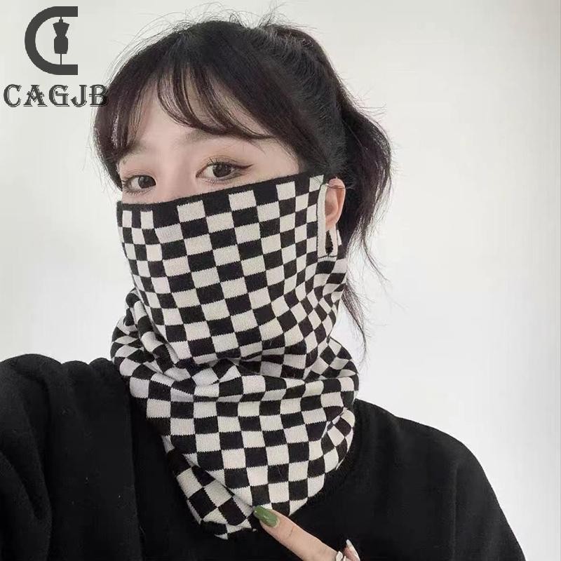 [CAGJB] แฟชั่นอเนกประสงค์ฤดูหนาวแขวนหูหน้ากากผ้าพันคออบอุ่น กันลม ใบหน้าหน้ากากคอป้องกันสําหรับผู้หญิงกีฬากลางแจ้งผ้าคลุมศีรษะ อ่วม