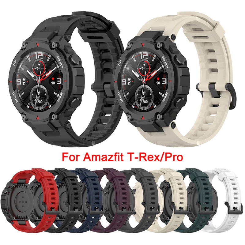 สายนาฬิกาซิลิโคนสําหรับสายรัดข้อมือทดแทน Huami Amazfit T-Rex Pro