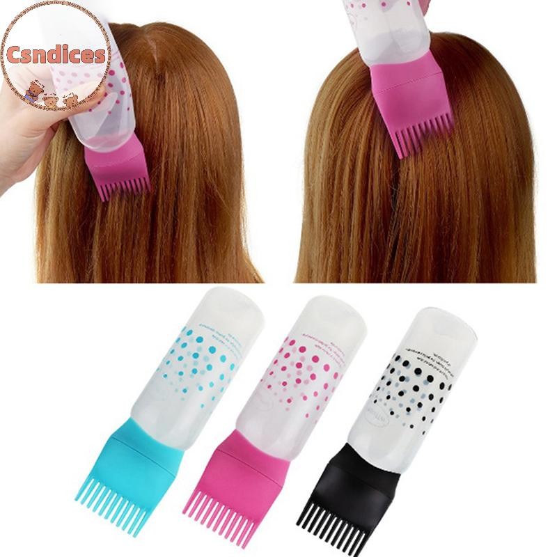 Csndices ขวดย้อมผมแชมพูสีผม Dyestuff Applicator ขวดหวีฟัน TH