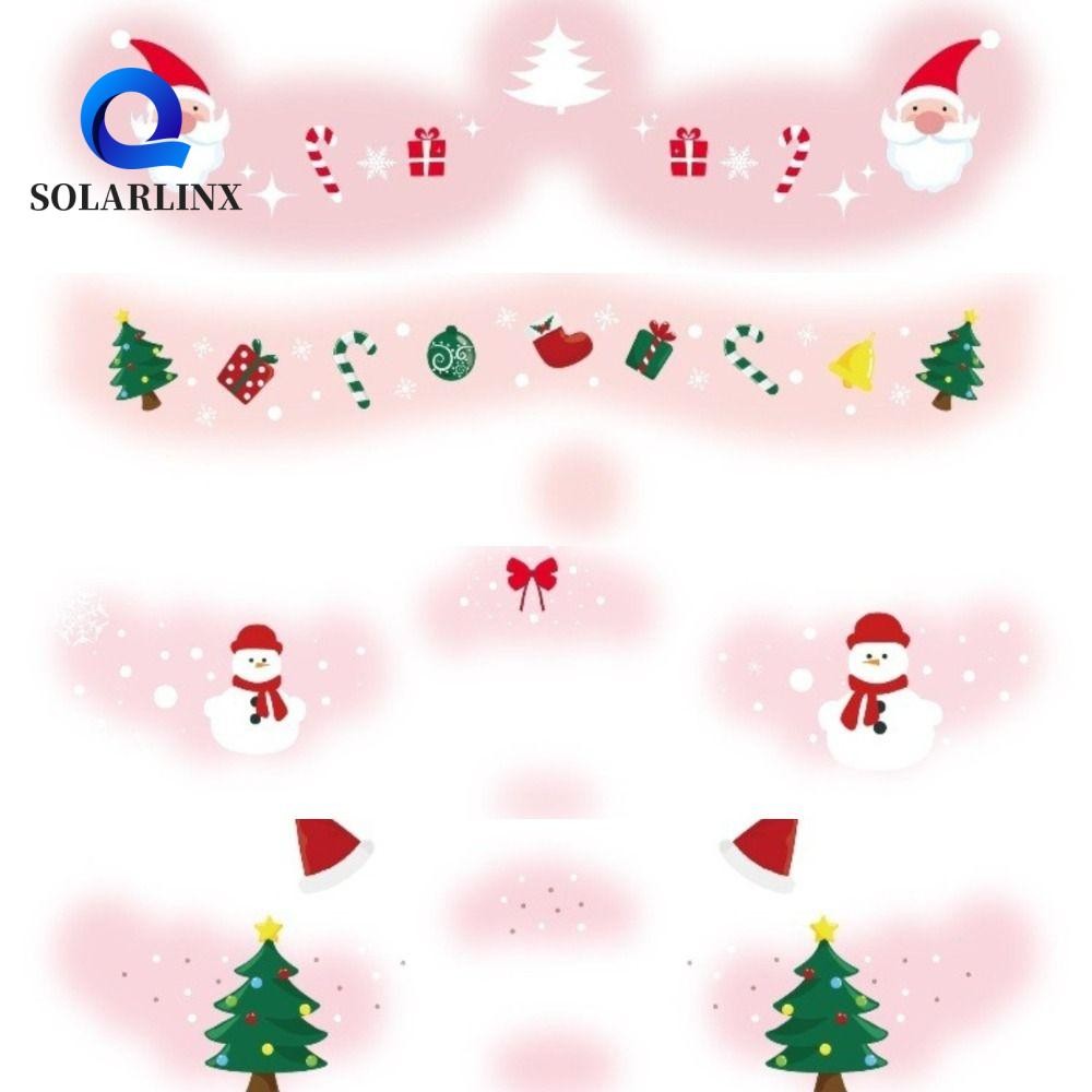 Solarlinx Face สติกเกอร์, Christmas Beauty Waterproof Eye Makeup Decal, แบบพกพาชั่วคราว Tattoo Cute Face Patch ดอกไม้ขนาดเล็กสติกเกอร์ความงาม Party เทศกาลดนตรี
