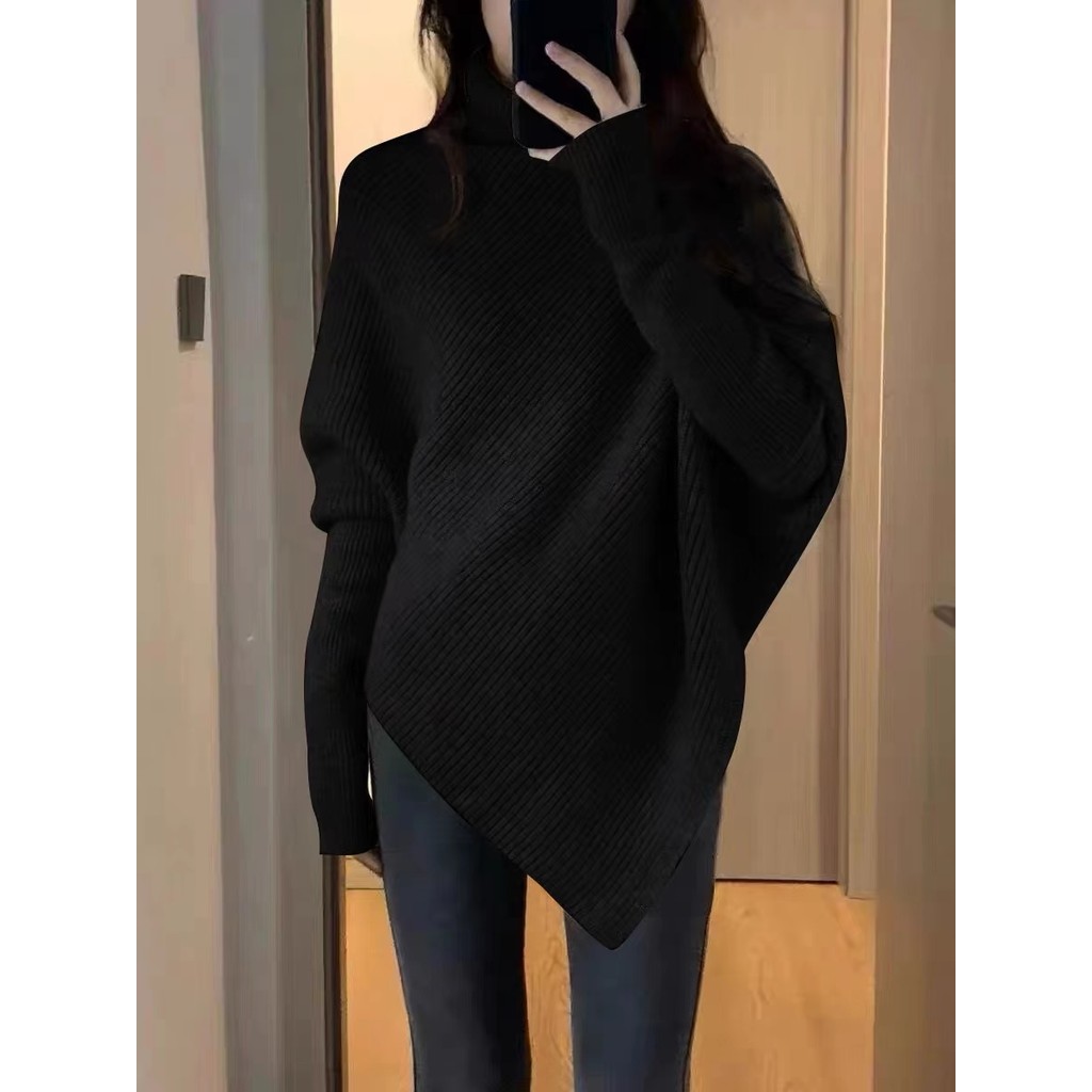 เสื้อสเวตเตอร์ครึ่งตัวหนาพิเศษสำหรับผู้หญิงสไตล์เกาหลีสำหรับฤดูใบไม้ร่วงและฤดูหนาวที่กำลังมาแรงสวมใส่กับเสื้อโค้ท Fufu นมสไตล์นุ่มสบายๆ