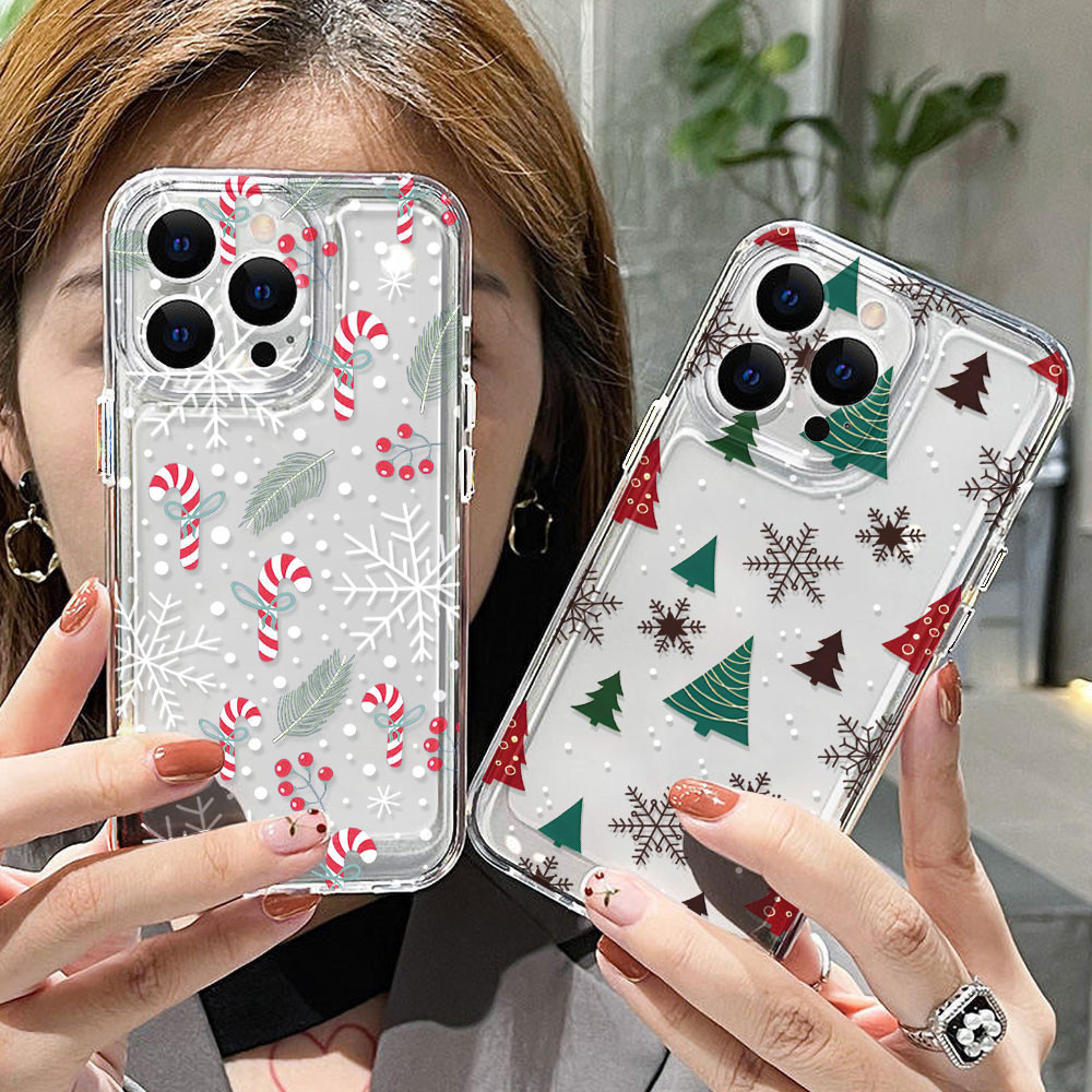 TPU เคสมือถือ For iPhone 11 เคส 13 16 15 12 14 Pro Max 7 8 Plus XR X XS SE 15promax 16promax 14plus Christmas เคสทรศัพท์