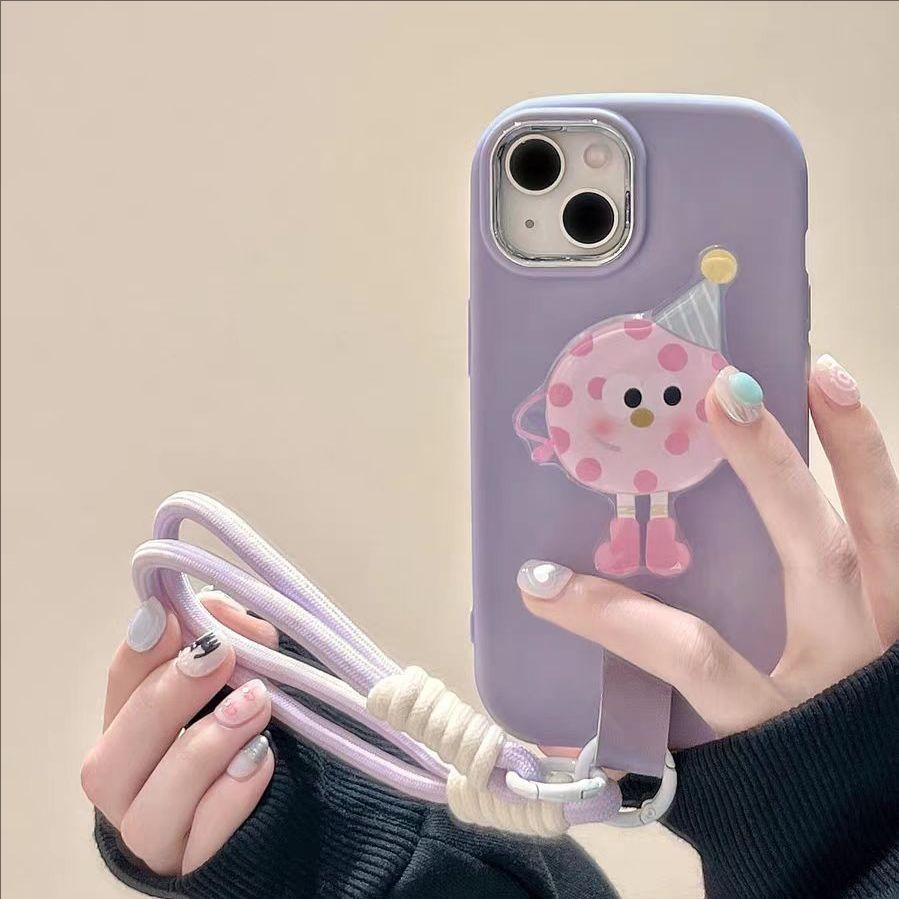 High End สาวหัวใจน่ารักการ์ตูนสีม่วงโดนัทเคสโทรศัพท์,ซิลิโคนเหมาะสําหรับIPhone 6 7 8 XS XR 11 12 Pro Max IPhone 13, 14, 15 16 Pro Max