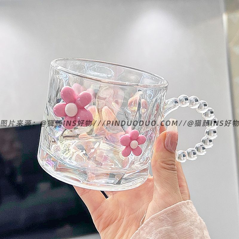 [ส่วนลด] ถ้วยกาแฟอวบพร้อมที่จับ อิน สไตล์ครัวเรือนสาวมูลค่าสูงดื่มเครื่องดื่มเย็นถ้วยชานม