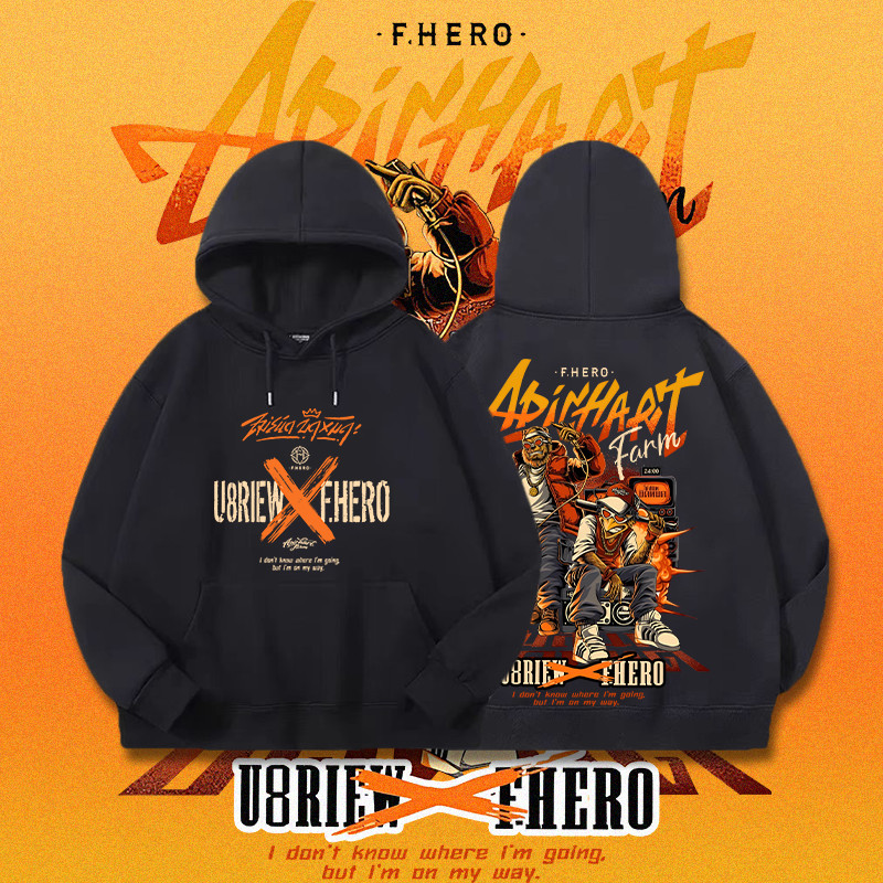 ใหม่ เสื้อฮู้ดแขนยาว " U8riewxFhero & ApichartFarm " ผ้าCotton Hoodie ใส่ได้ ทั้ง ชาย ใส่สบาย ไม่หด 