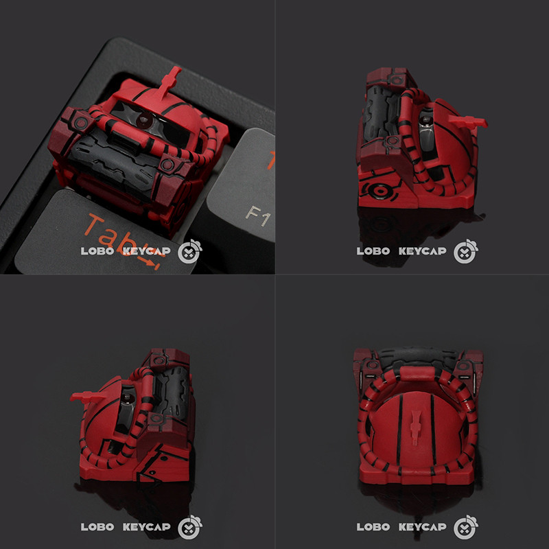Zaku Keycap การ์ตูนน่ารัก Cool MX Switch คีย์บอร์ดการส่งผ่านแสง Keycaps DIY อะนิเมะ GUNDAM 3D Creative Keycap