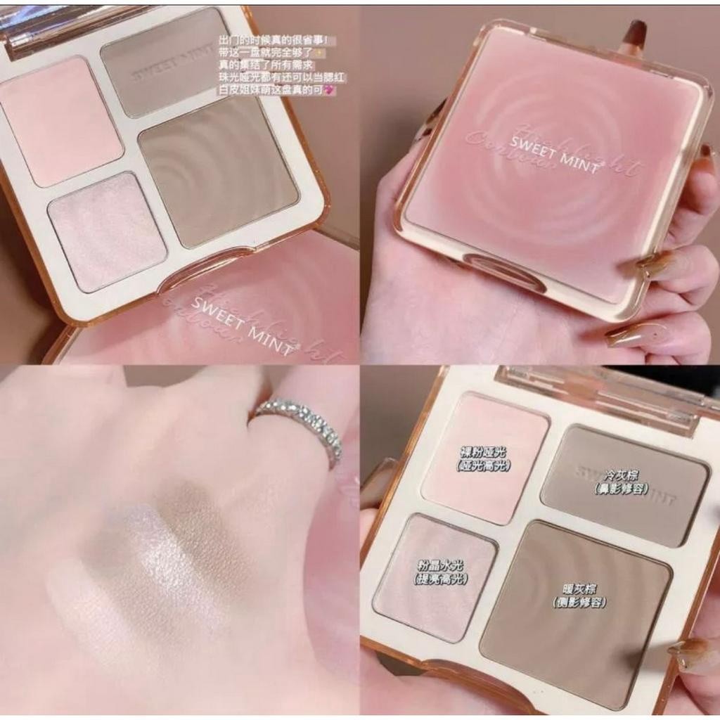 M320 Sweet Mint พาเลทคอนทัวร์ ไฮไลท์จมูก เนื้อฝุ่น ติดทนนาน