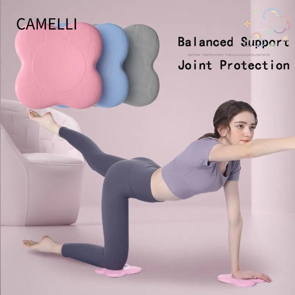 แผ่นรองจาน CAMELLI, หมวกเข่ายืด, แผ่นรองคุกเข่ากันลื่น, แผ่นรองป้องกันข้อต่อ เสื่อโยคะ TPE หนานุ่ม กีฬา