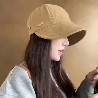 หมวกกันแดดสตรีรุ่นใหม่ หมวกเบสบอล หมวกปลายแหลมกันรังสียูวีแบบกลวงพับได้ สไตล์เกาหลี แฟชั่นปรับขนาด