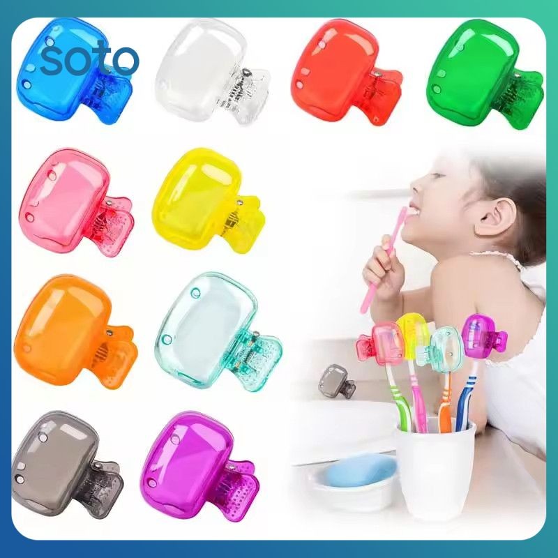 ♫ ที่ครอบหัวแปรงสีฟันแบบพกพา คลิปป้องกัน เคสใส่แปรงสีฟัน อุปกรณ์ในห้องน้ำ เครื่องมือเดินทางกลางแจ้ง