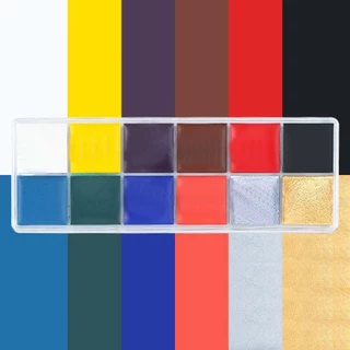 ชุดสีเพ้นท์หน้า 12 สี ปาร์ตี้แฟนซีสีเพ้นท์หน้าปาร์ตี้แฟนซี สีเพ้นท์หน้า ฟรี2แปรงสำหรับแต่ละคำสั่งซื้อ