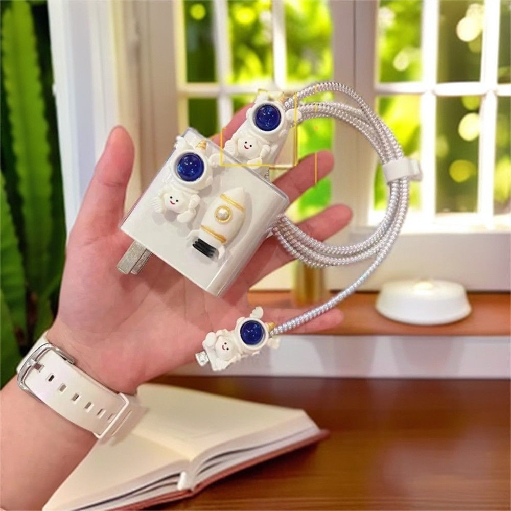 นักบินอวกาศ Android Charger Case Cable Protector สําหรับ Type C Fast Chargering Head สําหรับ Xiaomi 
