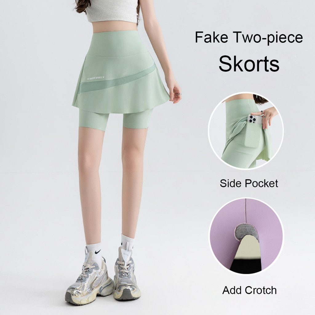 ผู้หญิง กระโปรงออกกําลังกาย, Yoga & Running Skorts สําหรับแบดมินตันและปั่นจักรยาน