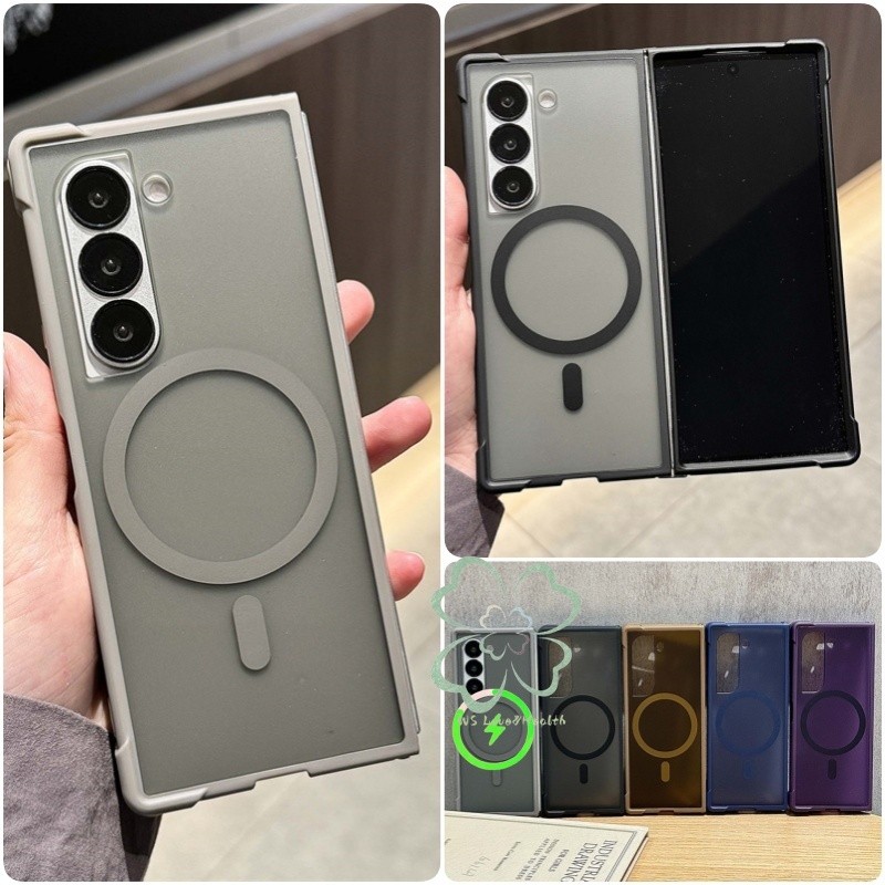 Magnetic กันกระแทกโปร่งแสง Matte Case Samsung Galaxy Z Fold 7 Z Fold 6 Z Fold 5 Z Fold 4 Slim Four Coner Anti-drop Cove