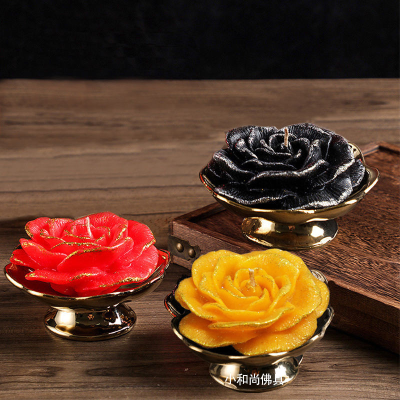 Candle Golden Yellow Candle for Buddha Lotus Lamp Sacrificial Lahu Thai Buddha Hall Candle