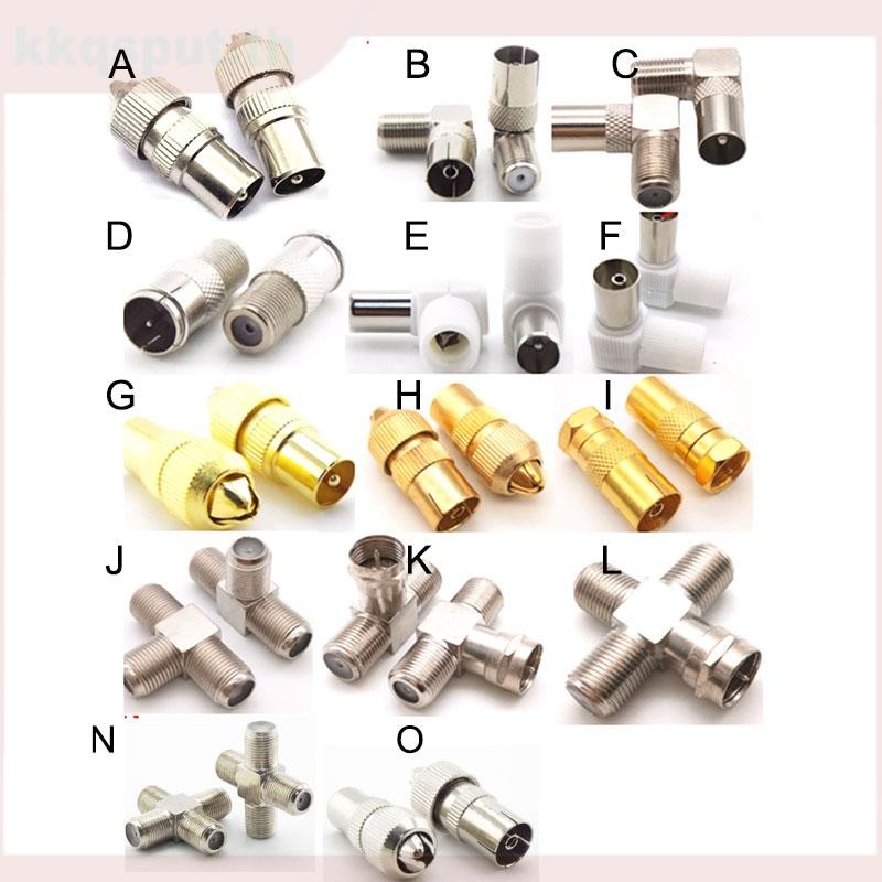 Rf ชายหญิงทีวีชาย/หญิงอะแดปเตอร์เชื่อมต่อ Coaxial 90 องศามุมขวา/ทีวีตรง/F TV SAT F-TYPE THK2