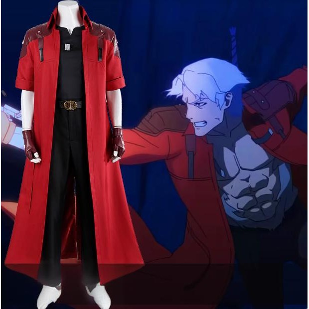 Devil MAY CRY 3 DANTE Red Fur คอสเพลย์ฮาโลวีนเครื่องแต่งกายเกมนิทรรศการ Carnival Party Cos ชุด 2102