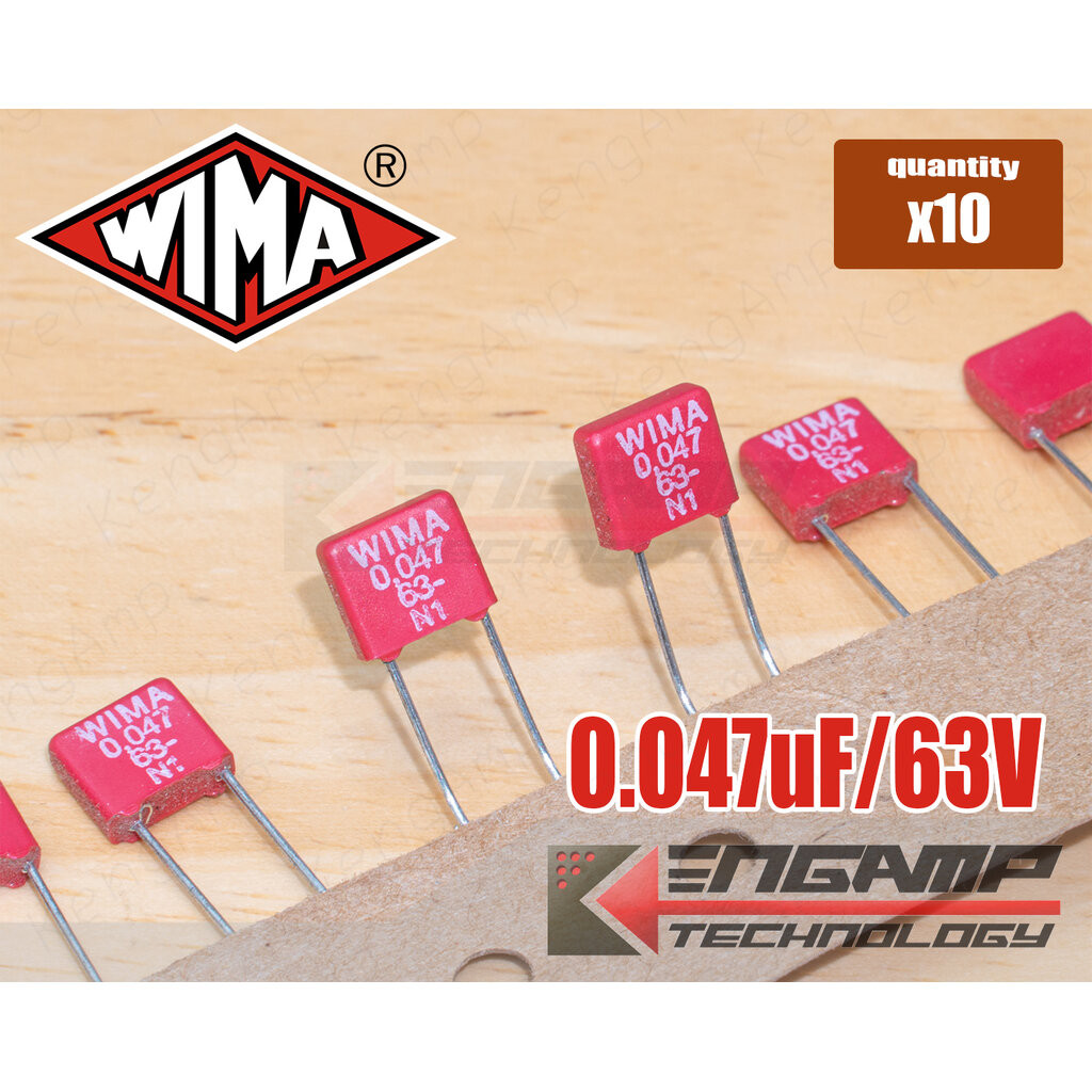 (10ตัว) [F-CAP] 0.047uF/63V 47nF/63V WIMA MKS2 2.4x7.2 H6.4mm P=5mm