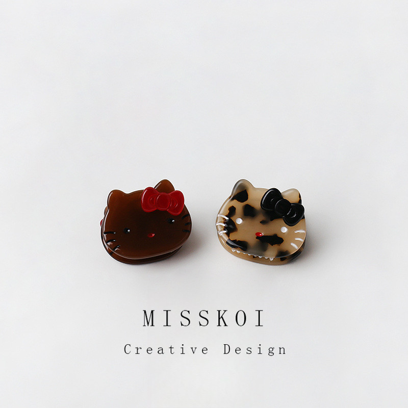 MISSKOI หวานน่ารัก KT Cat คลิปคว้าขนาดเล็กที่ไม่ซ้ํากันมินิกิ๊บติดผมขนาดเล็กคลิปฉลาม