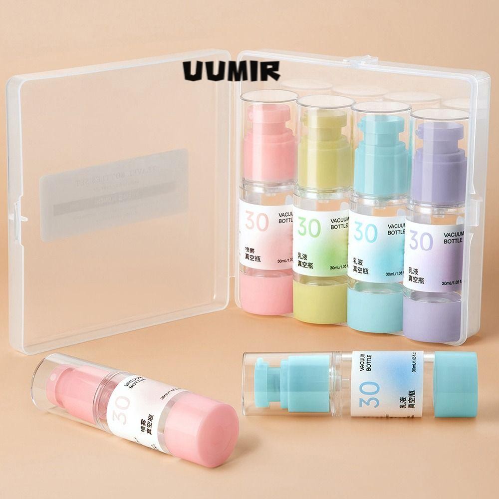 Uumir ขวดรีฟิลสูญญากาศ, ขวดสเปรย์ตัวอย่างแบบพกพาสีสันสดใส, เครื่องมือแต่งหน้า Push-type 30ml ขวดโลชั่น