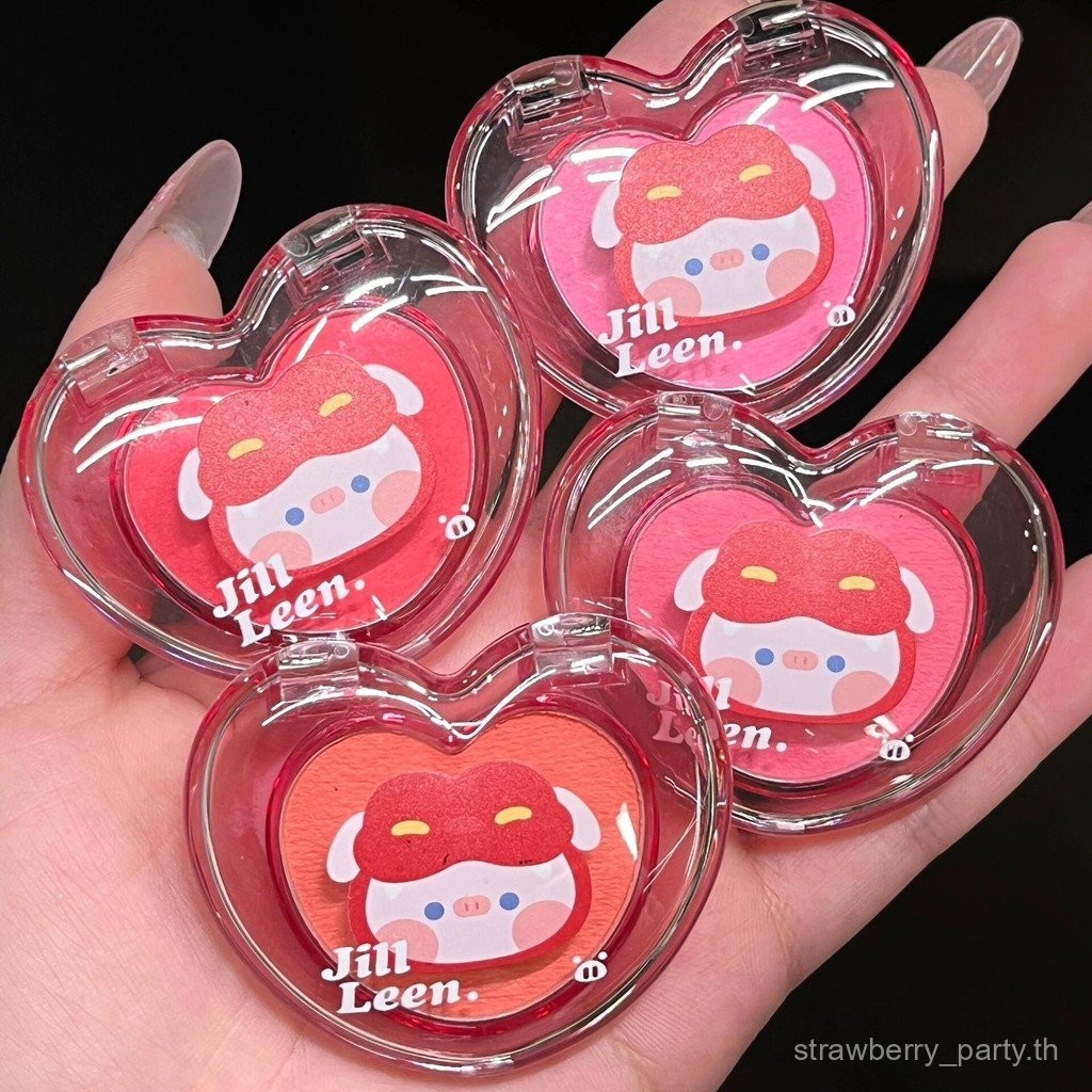 บลัชออนสีเดียว JILL LEEN Piggy Hero Heart บลัชออนสีม่วง บลัชออนสีฟ้า ปรับความสว่างและขยายขนาด 5U9Y