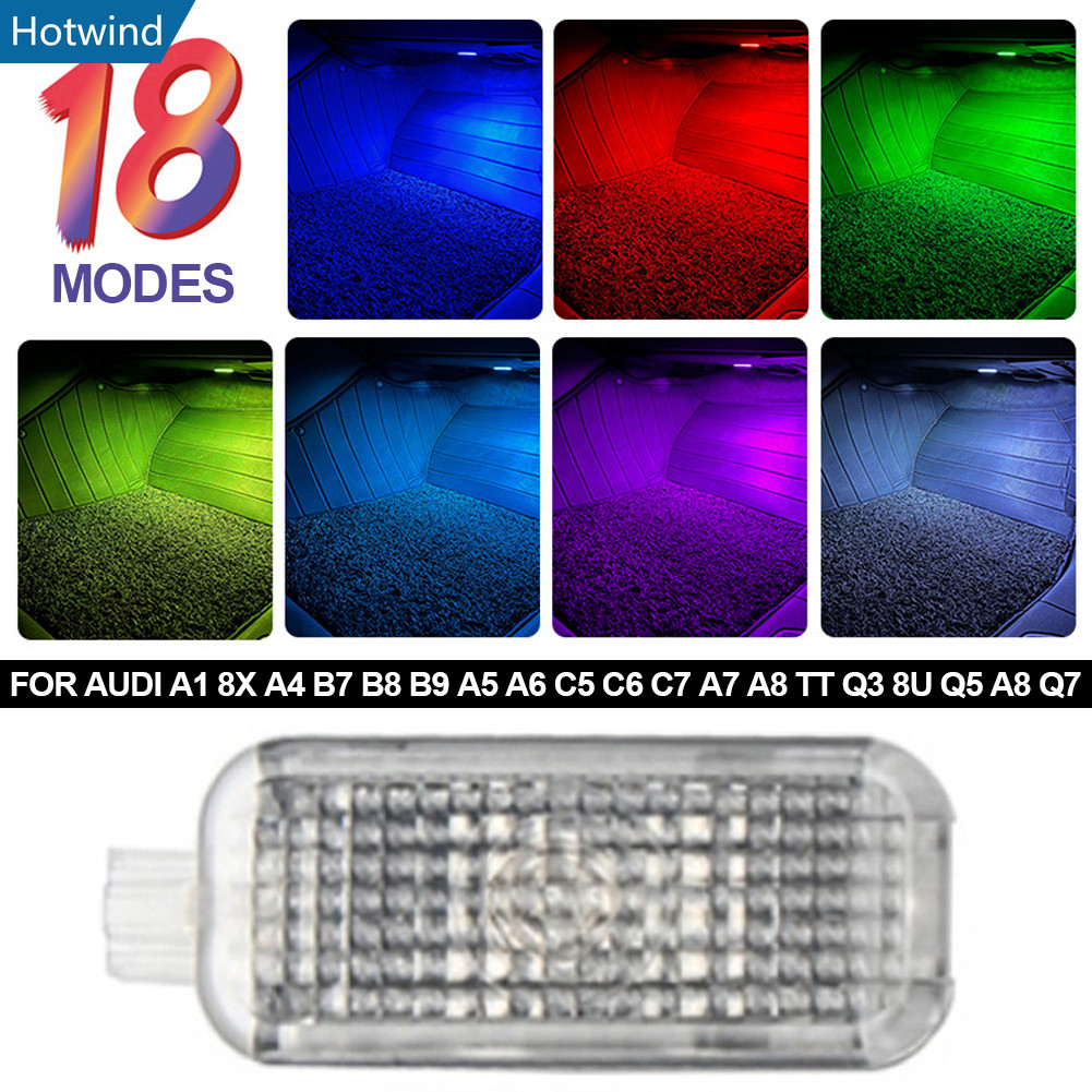 Hw1 1PC RGB รถ Footwell Light ช่องกระเป๋าเดินทาง Touch LED ที่นั่งสําหรับ Audi A1 8X A4 B7 B8 B9 A5 