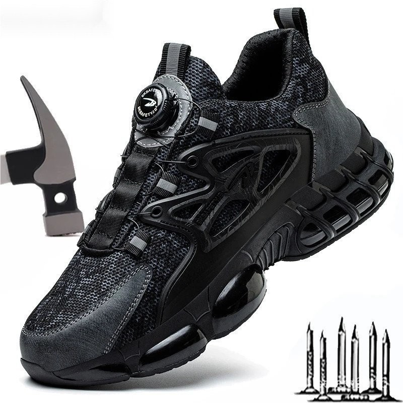 Rotating Buckle Work Shoes Protective Shoes Safety Industrial Anti-Puncture Anti-Smash Steel Toe Sho