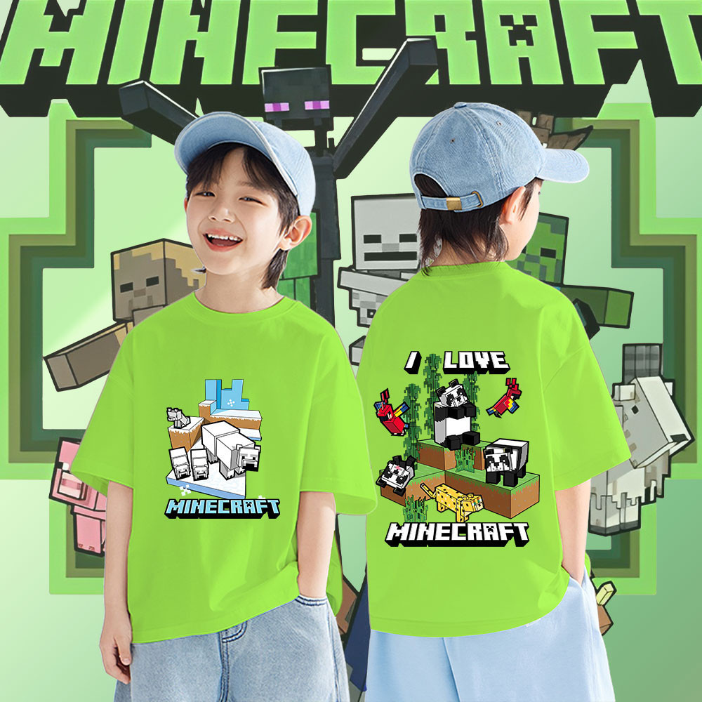 HOT SALE  Hot New Roblox Minecraft Sandbox Jj & Mikey Maizen Children’s Tshirt ย ราคา ถูกที่สุด ดีลบีเคเค แกลเลอรีภาพที่ 2