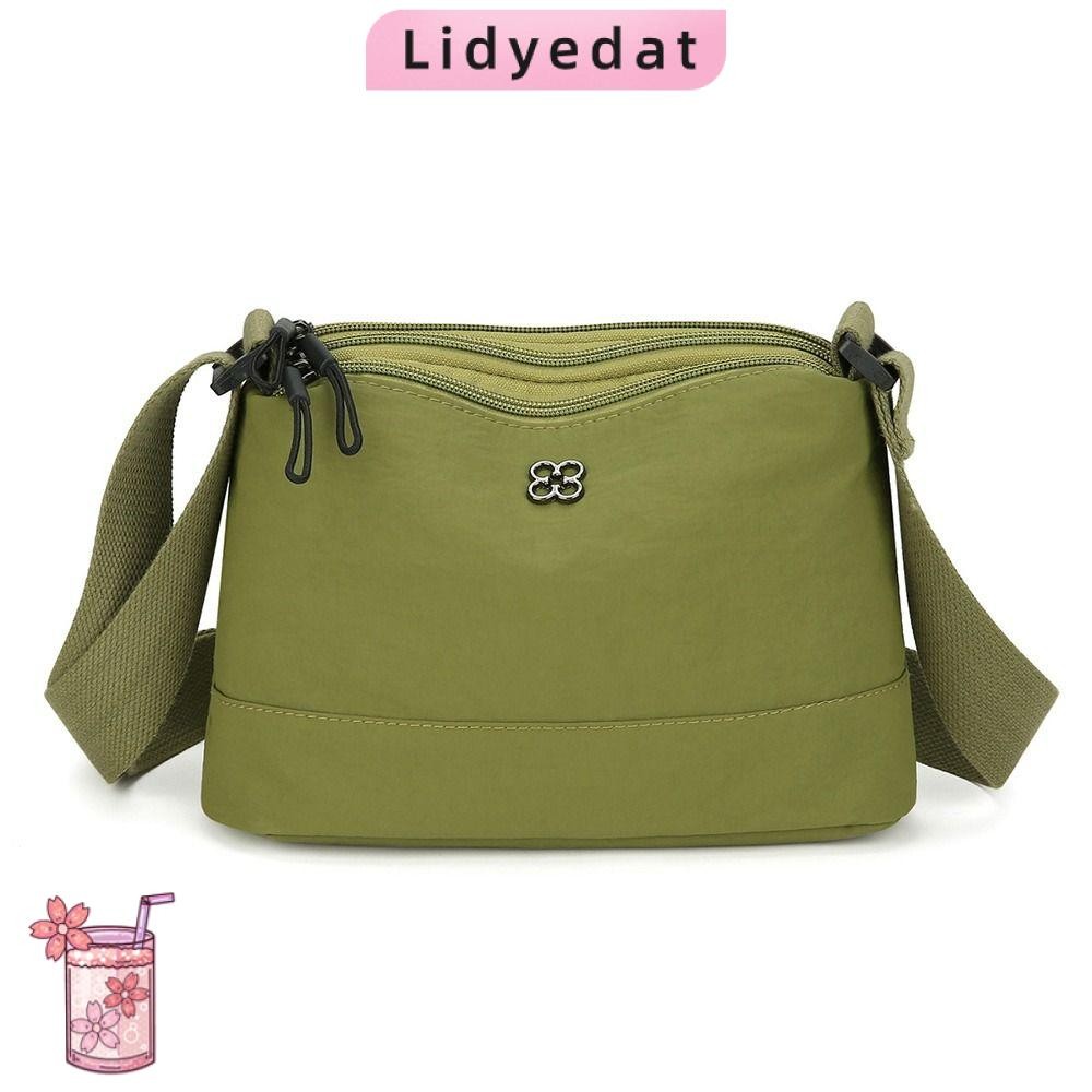 LIDYEDAT165 กระเป๋าสะพายไหล่ผู้หญิง ผ้าไนลอนนุ่ม สีทึบ สไตล์ลําลอง หลายช่อง Tote Bag สําหรับสาวๆ
