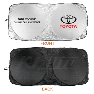 Toyota กระจกรถยนต์ด้านหน้า Sun Shade สําหรับ Toyota Vios Raize Wigo Rush BZ4x Veloz Yaris Ativ Innova Avanza Altis Sun Visor Hunter Protector ด้านหน้า SunShade ภายใน