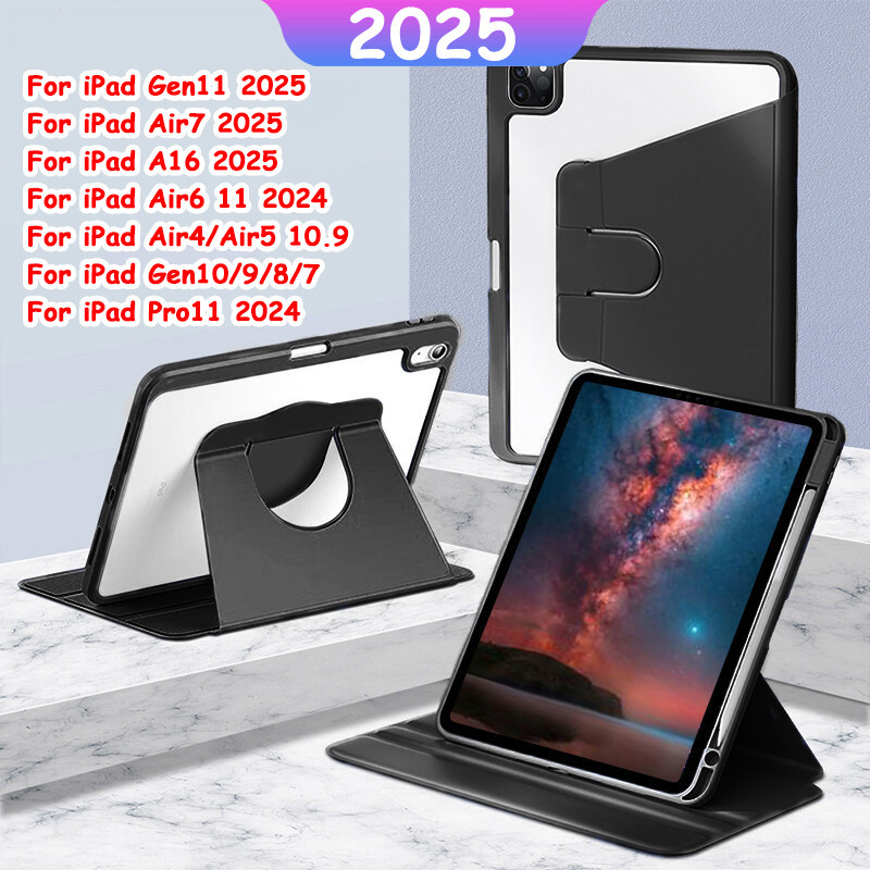 หมุนได้ 360°  เคส For iPad Gen11 2025 Air7 (A16) 2025 Gen10 Gen9 Gen8 Gen7 Air6 Air5 Air4 10.9 Air13 Pro11 2020/2024 031