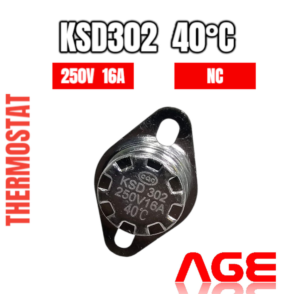 KSD302 เทอร์โมสตัท 250V 16A 40C (NC Type),KSD302 Thermostat