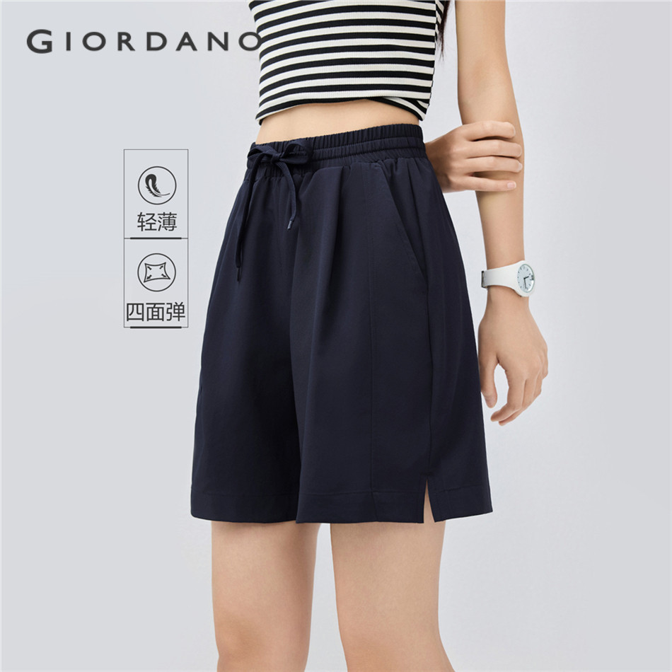 GIORDANO WOMEN 4-Way stretch wide leg culotte pants 13426225