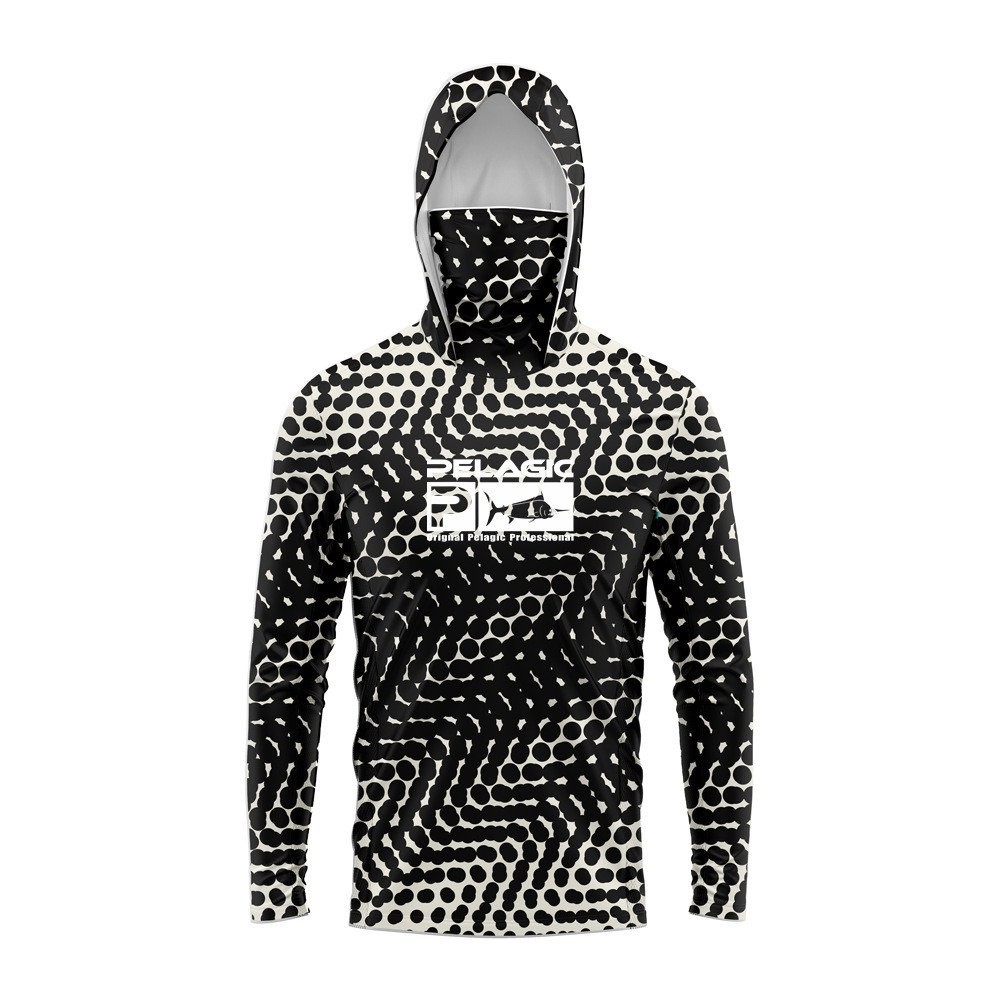 PELAGIC เสื้อผ้ากันแดดตกปลา เสื้อกันแดด, ชุดตกปลาแห้งเร็วผ้าไหมน้ำแข็งแขนยาวมีฮู้ดและหน้ากาก - รูปที่ 6