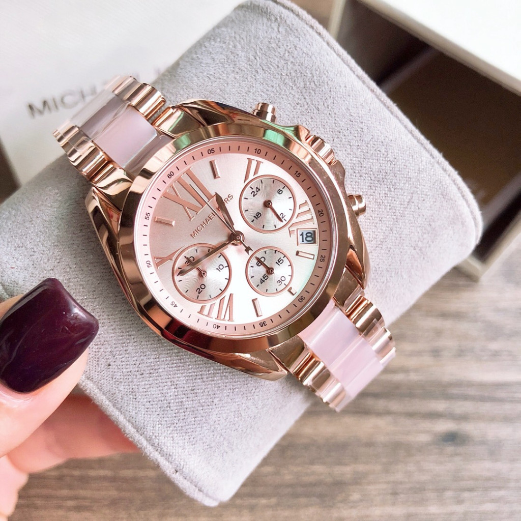 MICHAEL KORS นาฬิกาข้อมือผู้หญิง รุ่น MK5799 MK6066 MK5896 MK6110  Chronograph - Rose Gold
