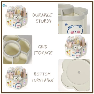 ที่ใส่ปากกาหมุนได้ Desk Organizer Smooth Edges Marker Pen Organizer Study Essentials เหมาะสําหรับนักเรียนชั้นประถมศึกษา