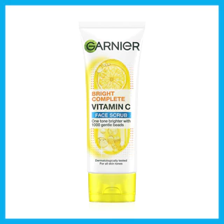 Garnier Bright Complete Vitamin C Face Scrub For All Skin Types 100ml การ์นิเย่ ไบรท์ คอมพลีท ไบรท์เทนนิ่ง สครับ.